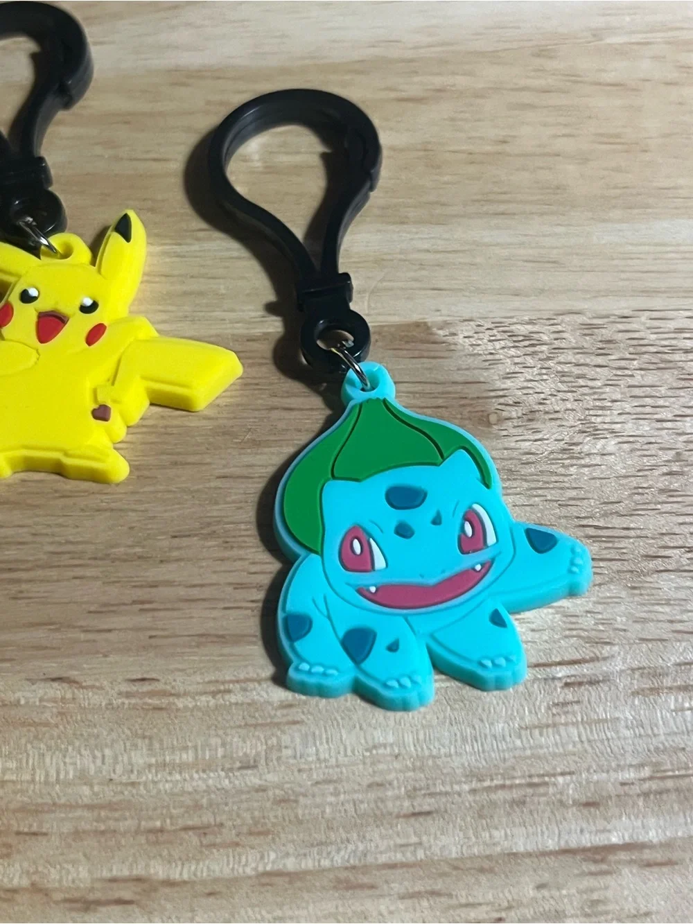 Pikachu, Charmander & Bulbasaur Keychain Set - Yellow, Orange, Teal M52